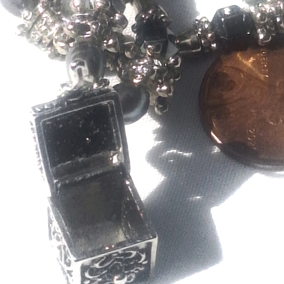 Prayer Box Charm Necklace 925 Sterling Silver Top Opens 8mm - Picture 3 of 7